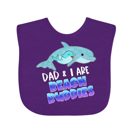 

Inktastic Dad and I Are Beach Buddies Cute Dolphins Gift Baby Boy or Baby Girl Bib
