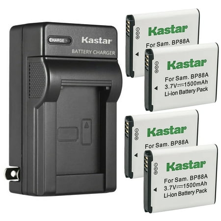 Kastar 4-Pack Battery and AC Wall Charger Replacement for Samsung EA-BP88A EABP88A BP-88A BP88A Battery Samsung DV200 DV300 DV300F DV305 DV305F Digital Cameras