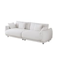 thumbnail image 7 of Aukfa 87" Modern Comfy Sofa, Upholstered 3 Seater Couch for Living Room, 4 Pillows, Teddy Fleece Beige, 7 of 7
