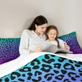thumbnail image 4 of Homewish Gradient Purple Blue 7 Pieces Bedding Comforter Set,Chic Cheetah Pattern Full Bedding Set,Modern Abstract Desgin Fitted Sheet Flat Sheet For Girls Kids,Luxury Bedroom Decor, 4 of 8