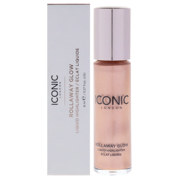 Iconic London Rollaway Glow Liquid Highlighter - Peach Paradise , 0.27 oz Highlighter