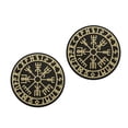 thumbnail image 2 of yuksok 2x Viking Compass Patch PVC with Hook and Loop for Jackets Backpacks Clothes black and yellow, 2 of 9