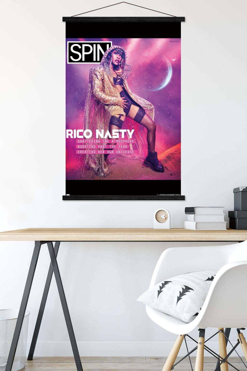 SPIN Magazine - Rico Nasty 21 Wall Poster with Magnetic Frame, 22.375" x 34"