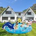 thumbnail image 2 of Centro de juegos inflable Vida marina Piscina con tobogán Piscina para niños pequeños Jardín de verano Patio trasero Parque Tobogán de agua Juguete para salpicaduras, 80 "x 60" x 25 ", 2 of 4