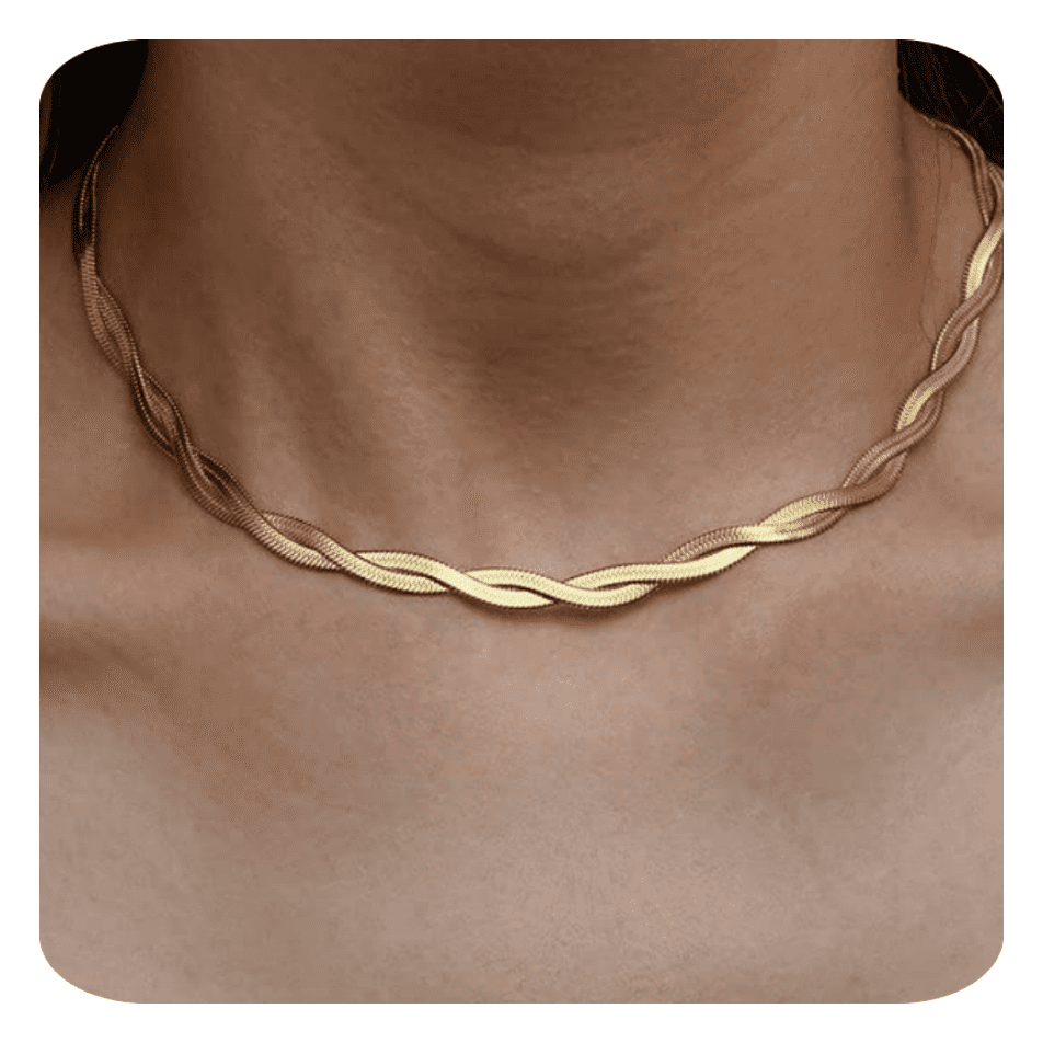 ELESMILO 14K Gold/Silver Plated Snake Chain Necklace Herringbone Necklace Gold Choker Necklaces for Women Gifts Jewelry 1.5/3/5MM(W) 14"/16"(L) Mothers Day Gifts for Mom