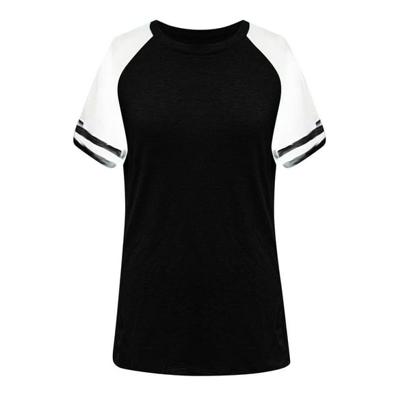 Tumotour Summer Tops For Women Solid Sports Shirt Short Sleeve Round Neck Top 2025 Spring Cute Casual Outfits Shirts Vacation Clothes Pullover Tops