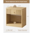 thumbnail image 2 of Night Stand Set of 2 Nightstands with Drawer, Large Modern Fluted Bedside Table Bed Side Table End Table with Storage for Bedroom, Living Room, Sofa, Office,Natural Oak, 2 of 7