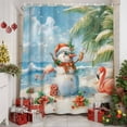 thumbnail image 2 of Christmas Seaside Shower Curtains for Bathroom, Snowman Red Bird Ocean Beach Tree Waterproof Fabric Shower Curtain for Bathroom Bathtub Decoration, Machine Washable, 60"x72", 2 of 9