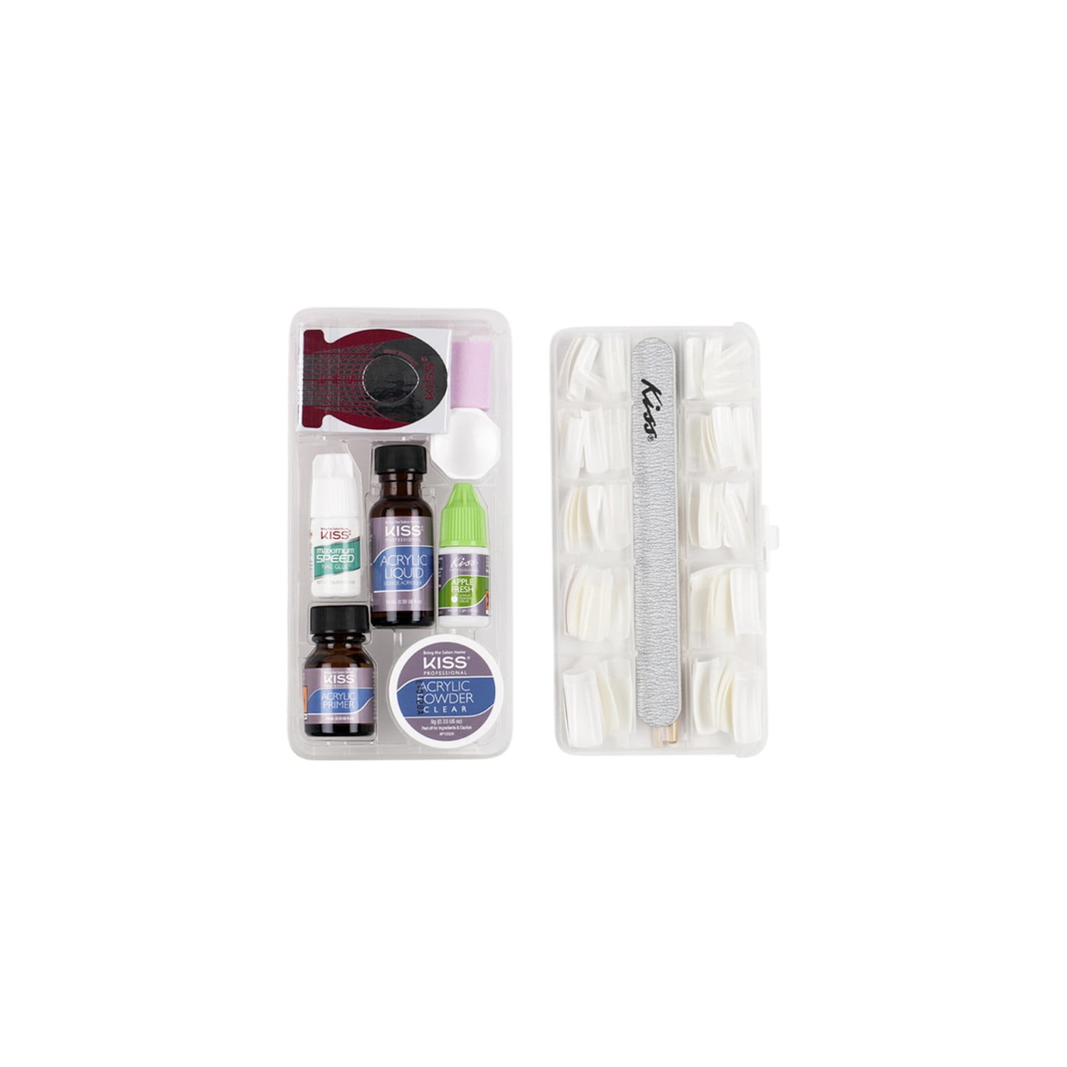 KISS Complete Salon Professional Acrylic Kit Press on Nails for Adults Natural French 64 Pieces Walmart