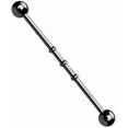 thumbnail image 1 of 14GA Titanium Plated Stainless Steel Triple Notched Industrial Barbell, 1 of 3