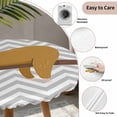 thumbnail image 5 of Cartoon Sloth Tree Branch Round Fitted Tablecloth with Elastic Edge,Waterproof Table Cloth Fits Tables Up to 55"-60",Wipeable Washable Table Cover for Indoor Outdoor,Gray Chevron Stripe Animal, 5 of 9