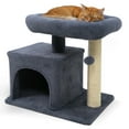 thumbnail image 1 of Gymax 19.5'' Small Cat Tree w/Large Padded Plush Perch Condo Sisal Scratching Posts Dark Grey, 1 of 10