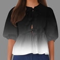 thumbnail image 2 of Dovford Women Bow Tie Front Shirt Top Cute Puff Sleeve Y2K Peplum Ruffle Babydoll Blouse Lace Up Summer Going Out 2024, 2 of 5