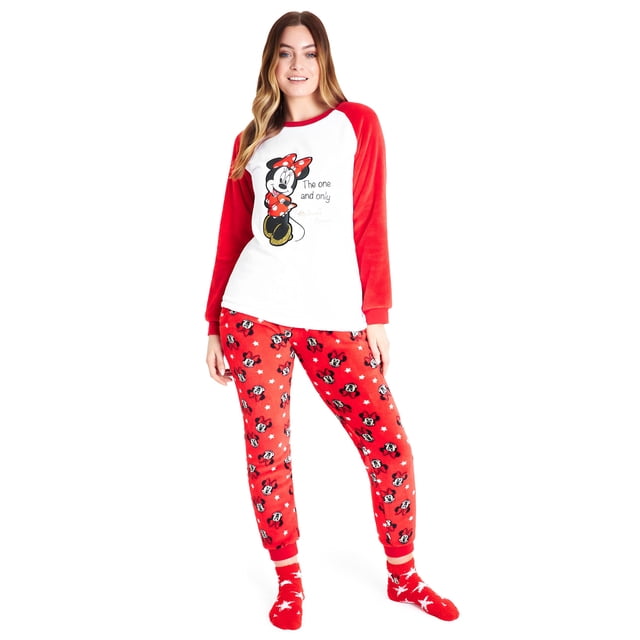 Conjunto de pijama de forro polar de Disney con calcetines mullidos para mujer