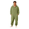 thumbnail image 7 of FAHXNVB Men's Hooded Onesie Pajamas Lightweight Fuzzy Fleece Zip Up Jumpsuit Long Sleeve Lounge One Piece Pjs with Pocket S-XXL, 7 of 7