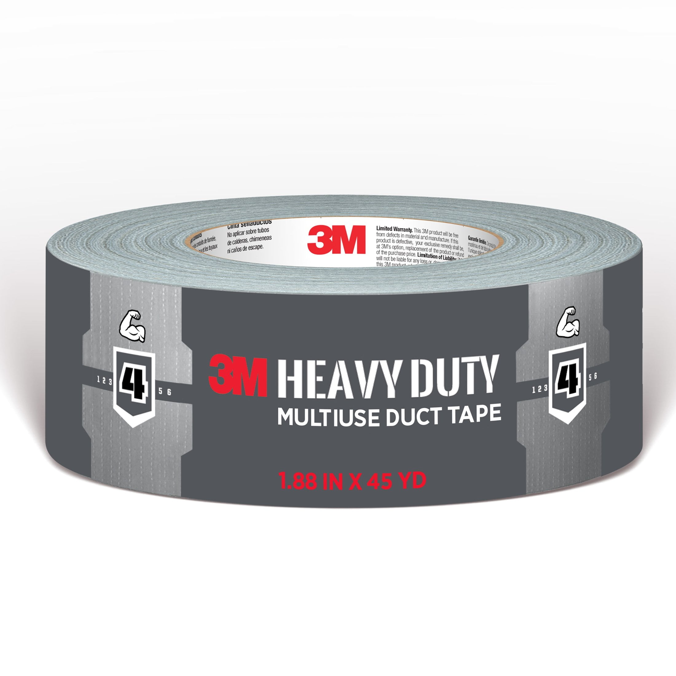 (4 pack) 3M Heavy Duty Grey Duct Tape, 1.88 in. x 45 yd., 1 Roll