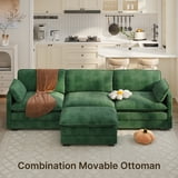 Lofka 110“ Modular Sectional Sofa Bed with Double Layer Cushions and Movable Ottoman, Modern Comfy Cloud Couch for Living Room, DIY Combination, Green - Walmart.com