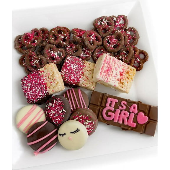 From You Flowers - Baby Girl Belgian Chocolate Covered Treat Sampler