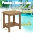 thumbnail image 3 of Table d'Appoint Extérieure, Petite Table Adirondack à Deux Niveaux en HIPS, Table Carrée Imperméable pour l'Extérieur, Tables d'Extrémité Modernes pour Balcon, Patio, Piscine, Plage, Véranda, Terrasse, Usage Intérieur Ou Extérieur, Brun, 3 of 14