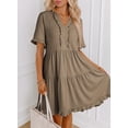 thumbnail image 3 of Vestido de verano Dokotoo 2025 con cuello en V y manga corta talla grande, 3 of 4