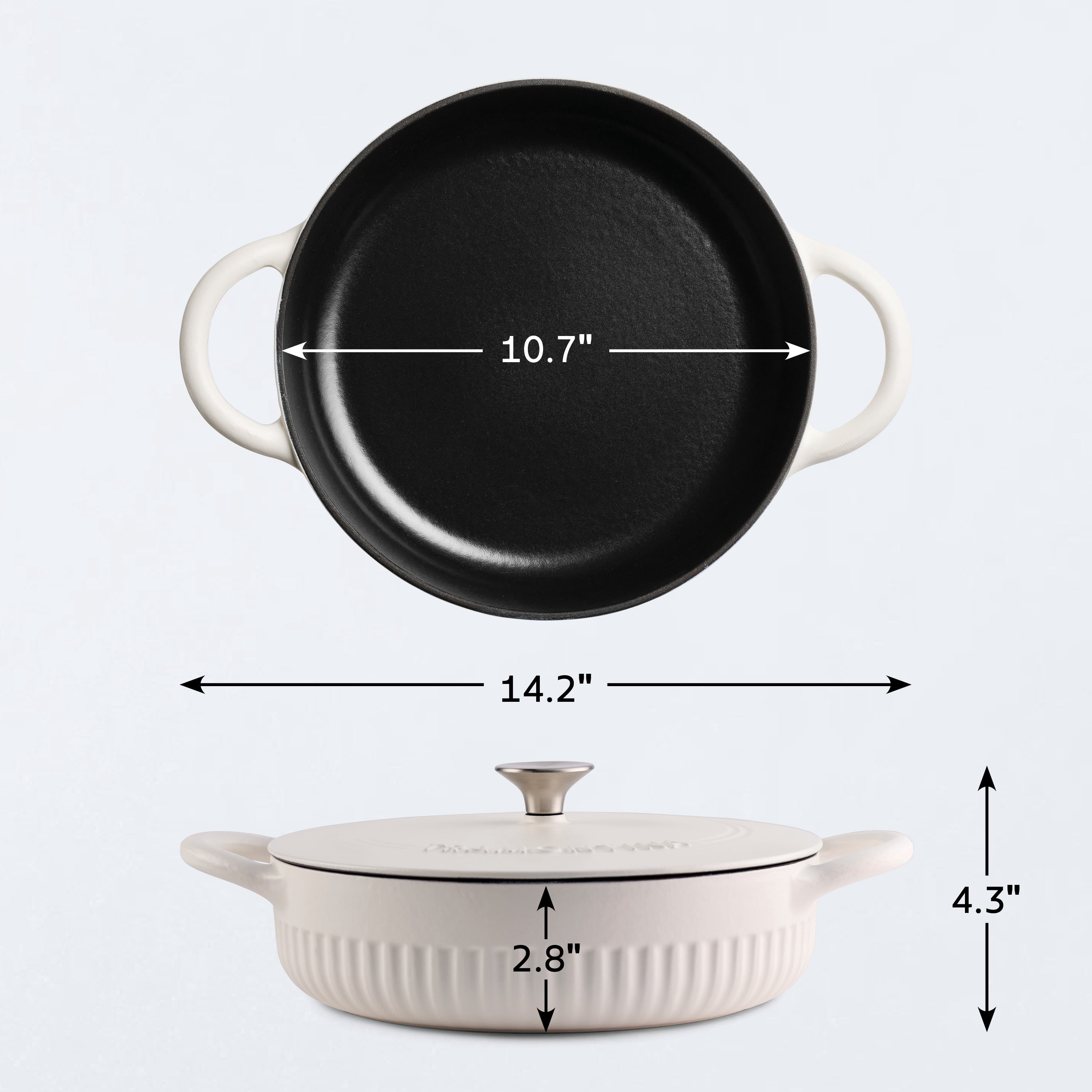 Tramontina Mesa 3.5 Qt Enameled Cast Iron Braiser White