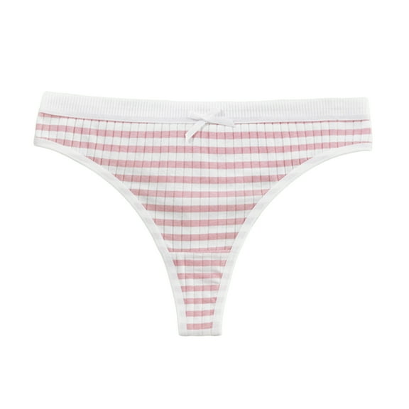 GEWSEY Women's Thongs Underwear Cotton Breathable Panties Hipster Bikini (Light Pink, S)