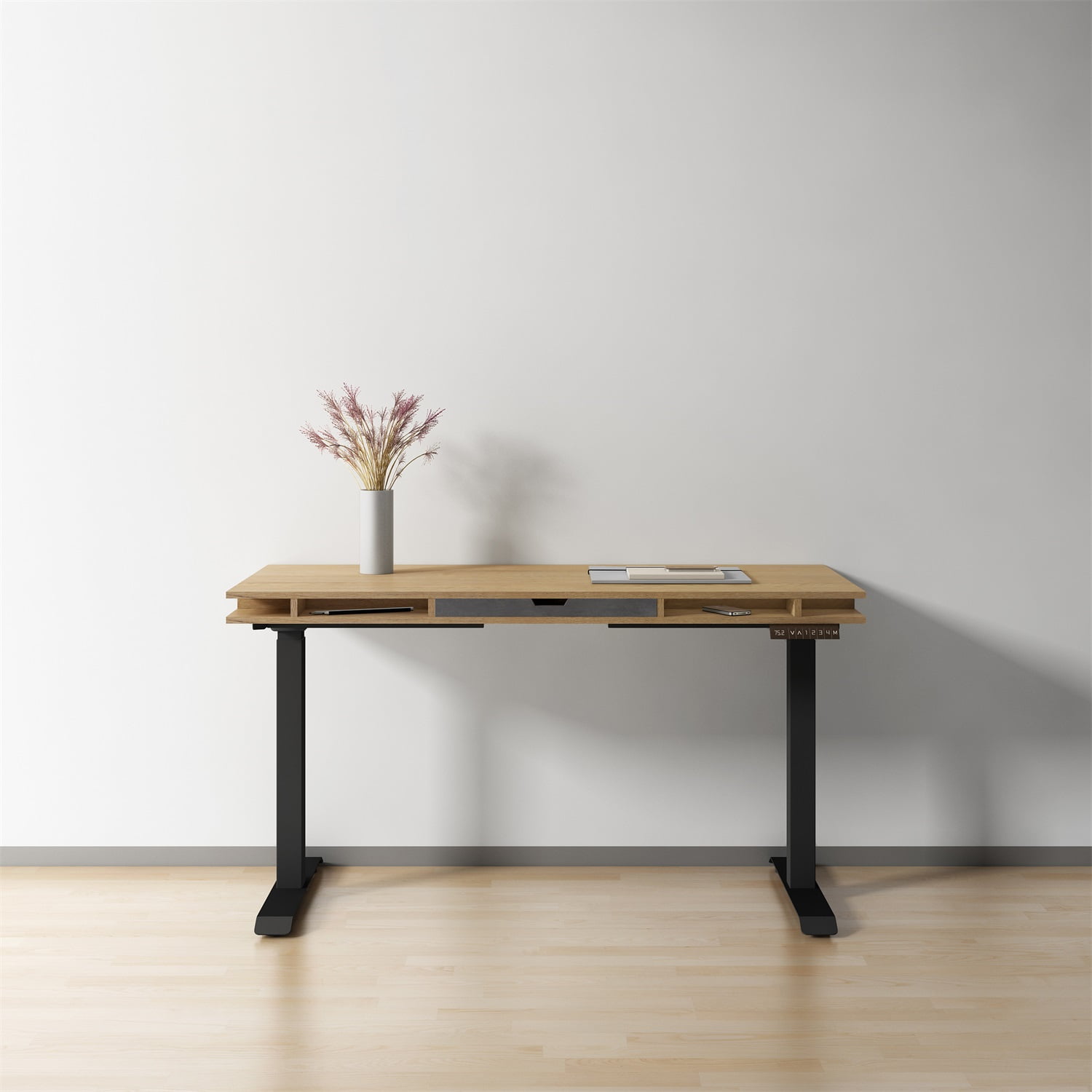 Kadyn Tobacco Wood Lift Table, Electrical Adjustable Table for Office, Lift Top MDF Coffee Table with Steel Frame, Yellow Kadyn Tobacco Wood Lift Table, Electrical Adjustable Table for Office, Lift Top MDF Coffee Table with Steel Frame, Yellow