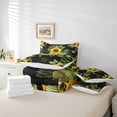 thumbnail image 3 of Erosebridal Vintage Sunflower Bedding Full Size, Retro Fashion Bedding Sets Full Size, Black Orange Comforter Sets with Sheets, Breathable Room Decorative, 7pcs, 3 of 4