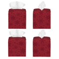 thumbnail image 3 of Rateoe Christmas Red Snowflakes Pattern Tissue Box Cover, Modern Square Decorative Leather Facial Paper Case Organizer Holder Dispenser 5X5X5'', 3 of 8