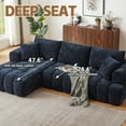 thumbnail image 6 of Kosynda 108"W Cloud Sectional Sofa with L-Shape Chaise, Boneless Modular Couch with Deep Seat for Living Room, Reception Spaces (Dark Blue, Left Facing Chaise), 6 of 8