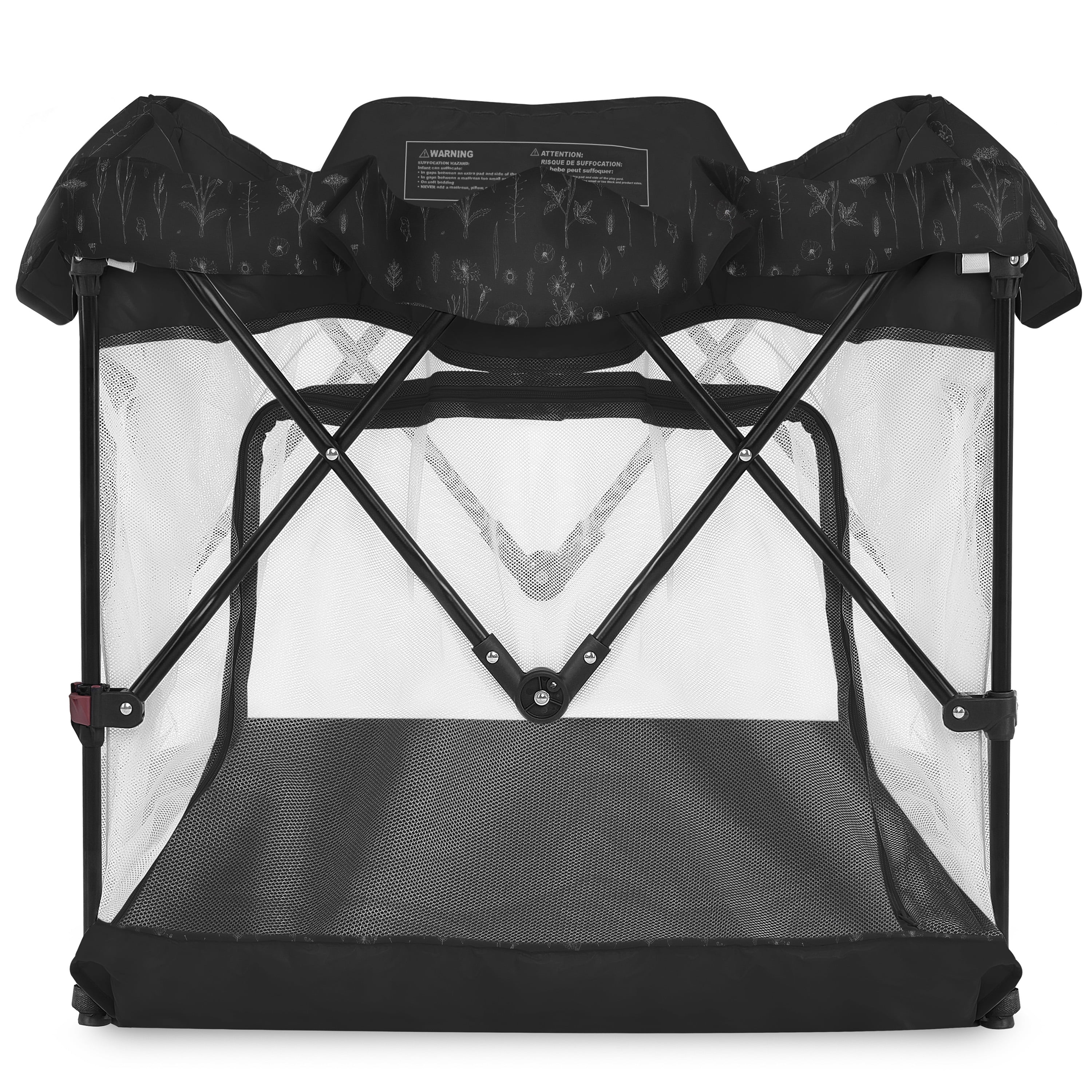 Dream On Me Ziggy Square Playpen, Black and White, Unisex
