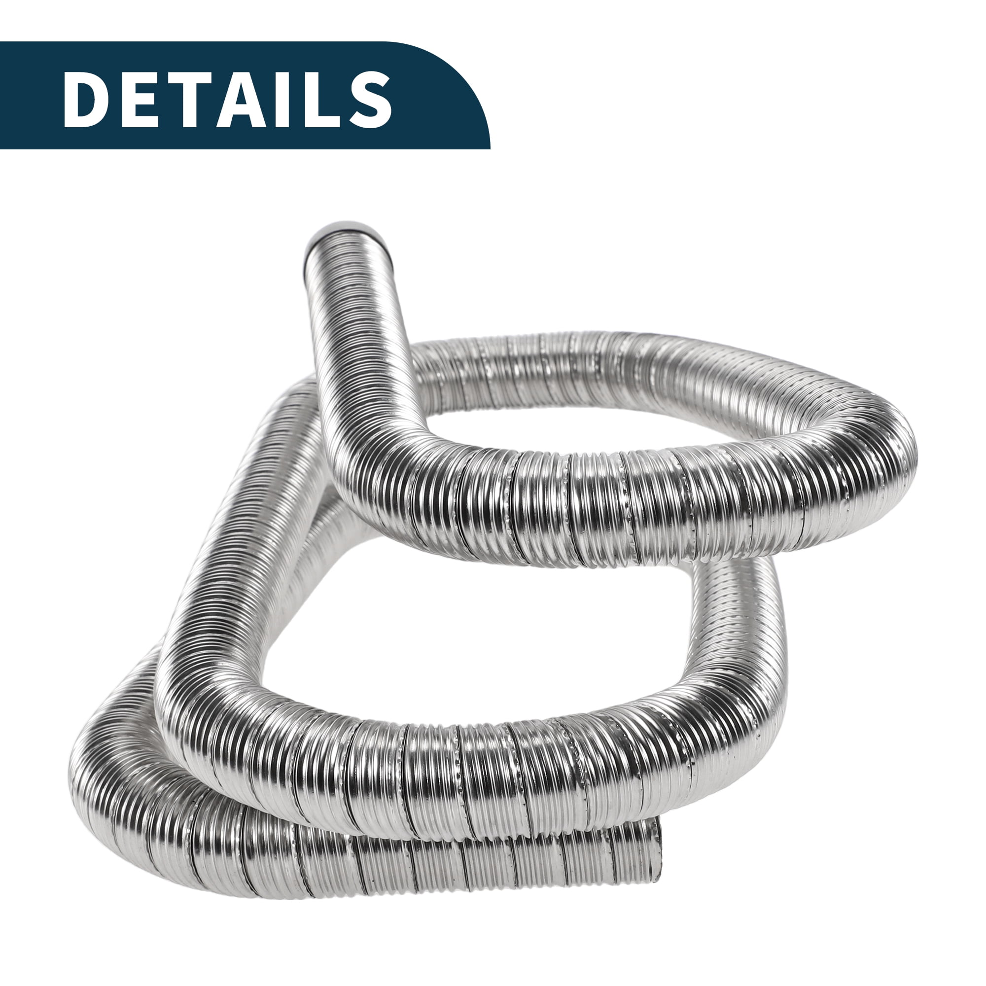 Car Truck RV Bus Van Boat Car Heater Exhaust Pipe Air Diesel Heater Exhaust Hose Clamp 1 Set 1.06" OD 0.94" ID 78.74" Length Stainless Steel