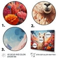 thumbnail image 3 of Designart "Enchanting Valley of Alpacas" Animals Framed Wall Art Decor - Traditional Pink Alpaca Living Room Framed Canvas Art, 3 of 6