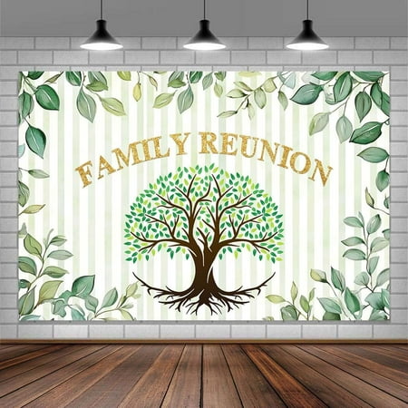 Family Reunion Backdrop Family Tree Members Theme Photography Background Green Tree Family Gather Welcome Party Decorations Supplies Backdrop Party Decorations Backdrop