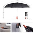thumbnail image 4 of JIGUOOR 10 Ribs Folding Umbrella Windproof Compact Travel,Auto Open/Close Large Rain Umbrellas w/Teflon Coating, Ergonomic Handle Free Leather Case for Mens Women, 4 of 5