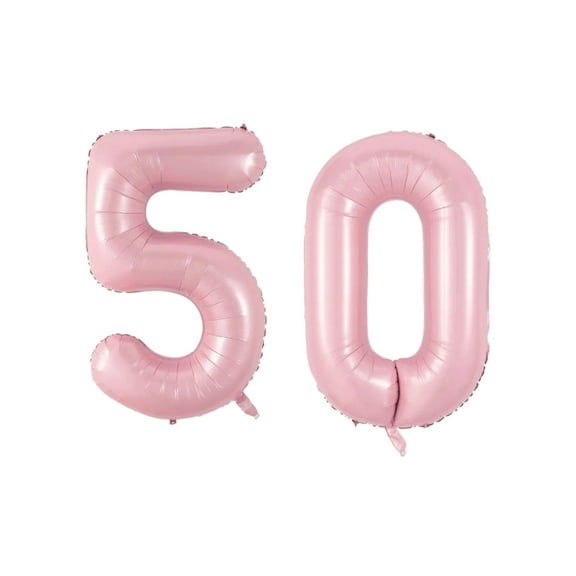Number Fifty Balloon Soft Pastel Pink Number 50 Balloon 32" Large Party Decoration