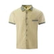 thumbnail image 5 of Mens Manga Corta Botón Abajo Camisas Bolsillo de Cuello Turndown de Negocios, Moda Algodón/Blusa de Mezcla de Lino, 5 of 8