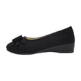 thumbnail image 2 of Amzcrzy Womens Ballet Flats Bowknot Suede Low Wedge Round Toe Flat Shoes for Women Comfortable Casual Shoes Solid Color Dressy Office Shoes Black 5.5, 2 of 9