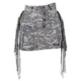 thumbnail image 4 of Summer Cargo Skirt for Women Low Waist Y2k Mini Skirt Cute Denim Skirt with Pockets Grey M, 4 of 7