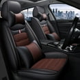 thumbnail image 1 of Maidao Housses de Siège de Voiture Ensemble Complet pour Land Rover pour Range Rover/Vogue 1969-1996 5 Sièges Compatibles Coussin Gonflable Imperméable Protecteurs de Siège avant et Arrière en Cuir Premium avec Oreiller Noir et Café, 1 of 7