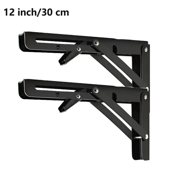 2pcs Folding Shelf Brackets, 12 Inch Heavy Duty Floating Triangle Shelf