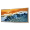 thumbnail image 2 of Designart "Aerial View of Beach in Blue and Orange V" Extra Large Coastal Framed Wall Art - Coastal Blue Coastal Beach Hallway Framed Wall Art Decor, 2 of 6