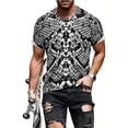 thumbnail image 5 of 3D T-shirt black snake pattern 3D printed men's T-shirt casual short-sleeved summer T-shirt cool hip-hop rock style fun animal pattern loose large size, soft and comfortable breathable fabric, 5 of 5
