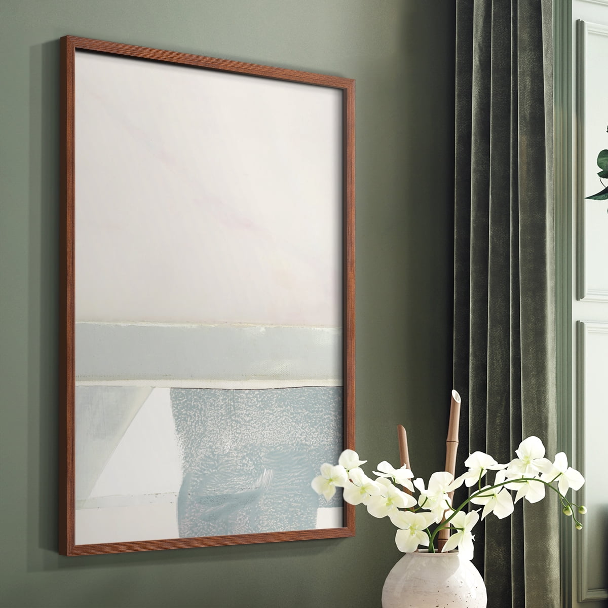 Couturier I Framed Print in Brown Solid Wood Framed Print No Nail Hanging