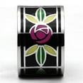 thumbnail image 3 of High polished (no plating) Stainless Steel Ring with Epoxy in Multi Color for Women Multi Color Stone Color Style TK683 Size 6, 3 of 3
