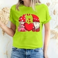 thumbnail image 2 of ICHUANYI Women's Shirts Valentine's Day Love Print T-shirt Short Sleeve Crew Neck Tops Cloth New Trending, 2 of 5