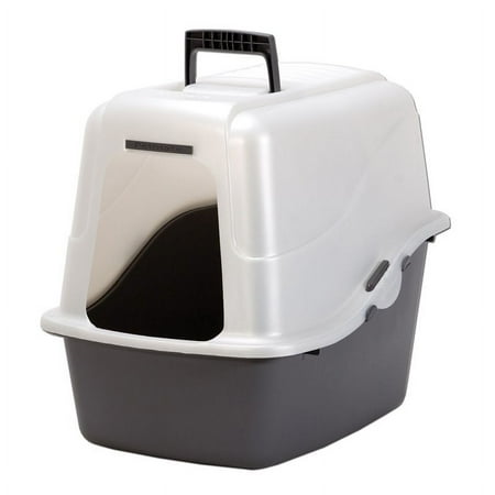 Petmate Covered Cat Litter Box with Microban, Large, Tan