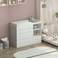 thumbnail image 3 of WIAWG White Baby Dresser w/ Changing Table Top & Drawers, Wooden Nursery Dresser for Infant, 47.2", 3 of 9