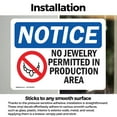thumbnail image 3 of (2 Pack) No Jewelry Permitted In Production Sign, 3 of 7