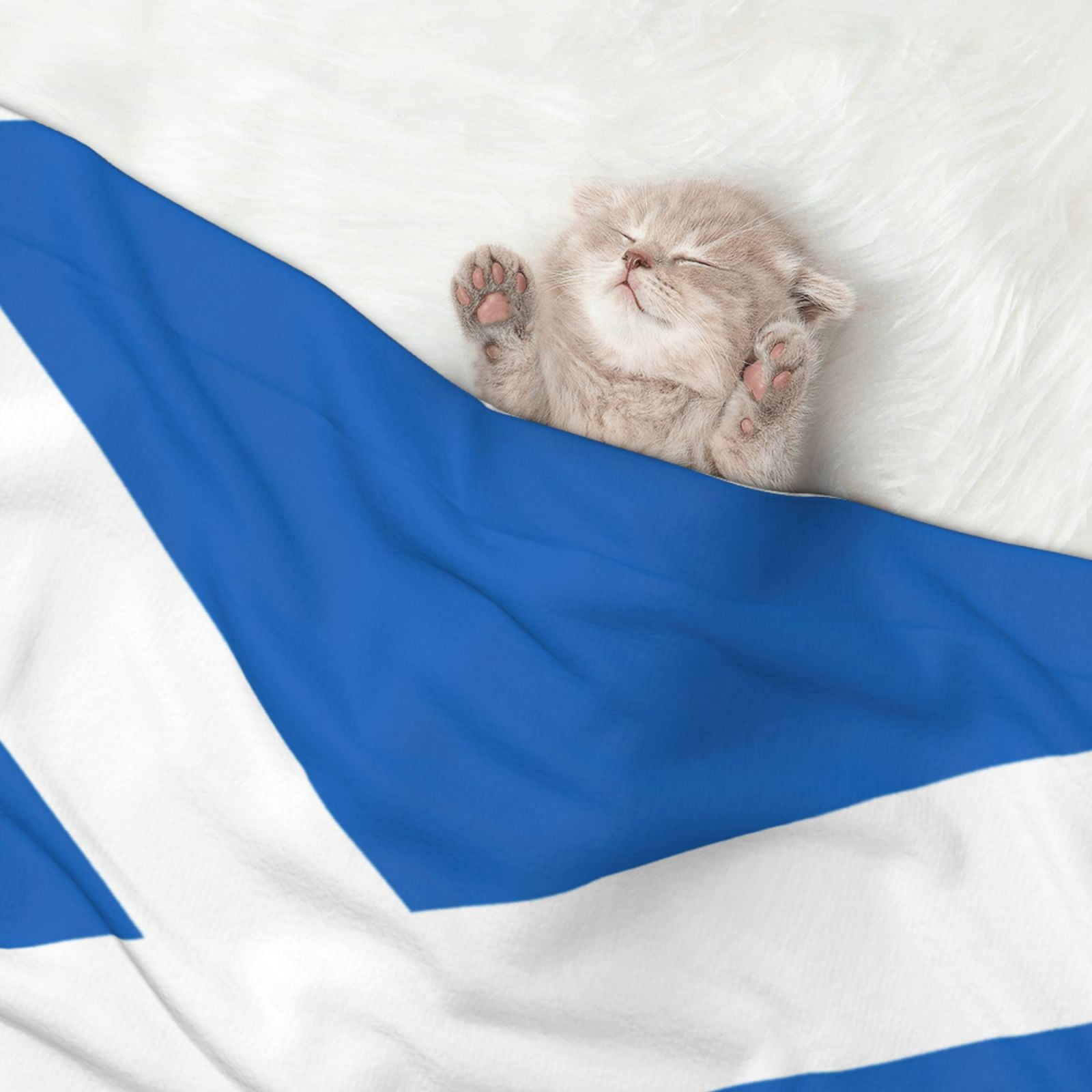 Flannel Throw Dog Blanket Scottish Flag Soft Warm Print Pet Blankets for Small Dog Cat Puppy